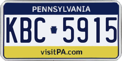 PA license plate KBC5915