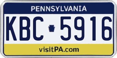 PA license plate KBC5916