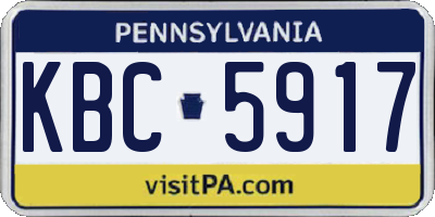 PA license plate KBC5917