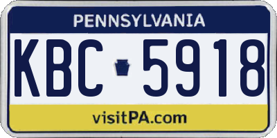 PA license plate KBC5918
