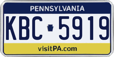 PA license plate KBC5919