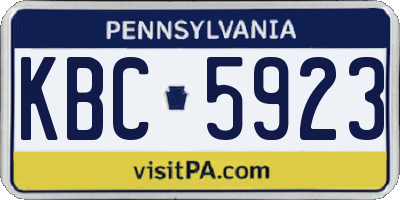 PA license plate KBC5923
