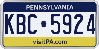PA license plate KBC5924