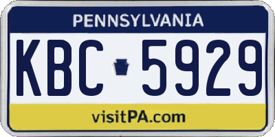 PA license plate KBC5929