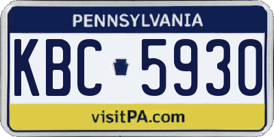 PA license plate KBC5930
