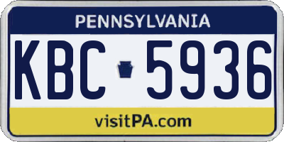 PA license plate KBC5936