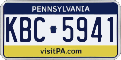 PA license plate KBC5941