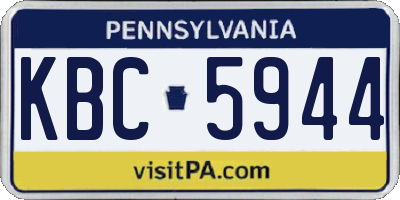 PA license plate KBC5944
