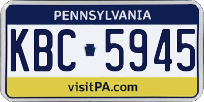 PA license plate KBC5945