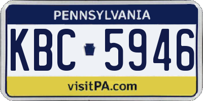 PA license plate KBC5946