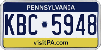 PA license plate KBC5948
