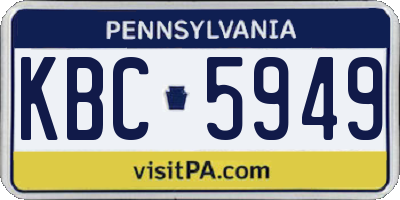 PA license plate KBC5949