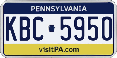 PA license plate KBC5950