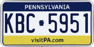 PA license plate KBC5951