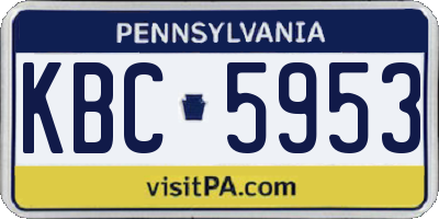 PA license plate KBC5953