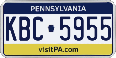 PA license plate KBC5955