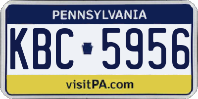 PA license plate KBC5956