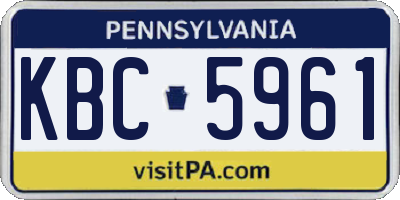 PA license plate KBC5961