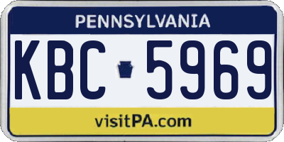 PA license plate KBC5969