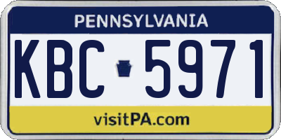 PA license plate KBC5971