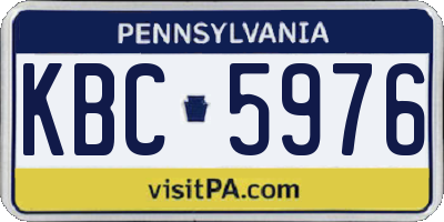 PA license plate KBC5976