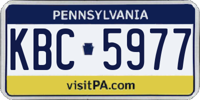 PA license plate KBC5977