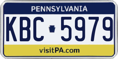 PA license plate KBC5979