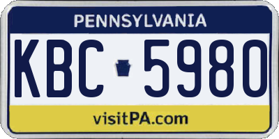 PA license plate KBC5980