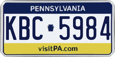 PA license plate KBC5984