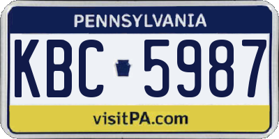 PA license plate KBC5987
