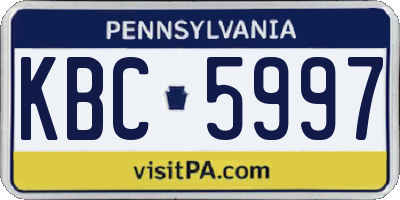 PA license plate KBC5997