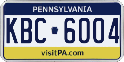 PA license plate KBC6004