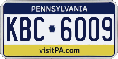 PA license plate KBC6009