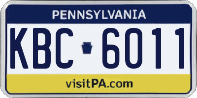 PA license plate KBC6011