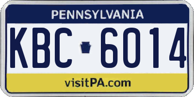 PA license plate KBC6014