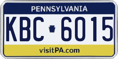 PA license plate KBC6015