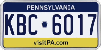 PA license plate KBC6017