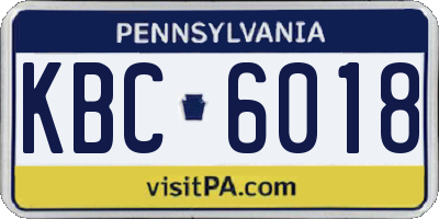 PA license plate KBC6018