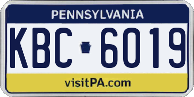 PA license plate KBC6019