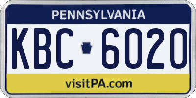 PA license plate KBC6020