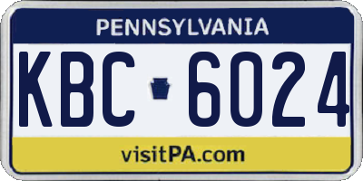 PA license plate KBC6024