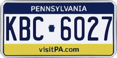 PA license plate KBC6027