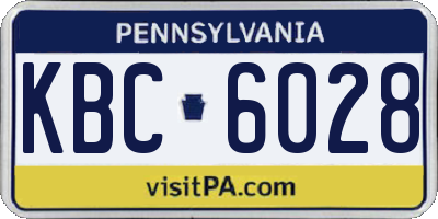 PA license plate KBC6028