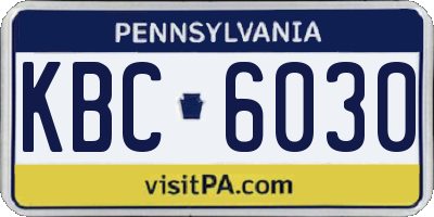 PA license plate KBC6030