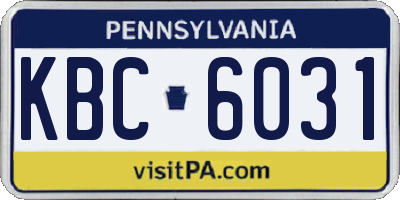 PA license plate KBC6031