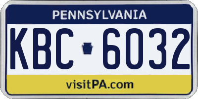 PA license plate KBC6032