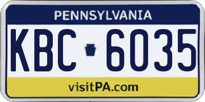 PA license plate KBC6035