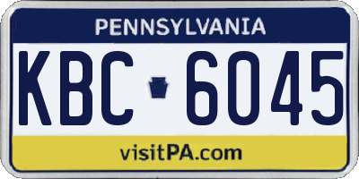 PA license plate KBC6045