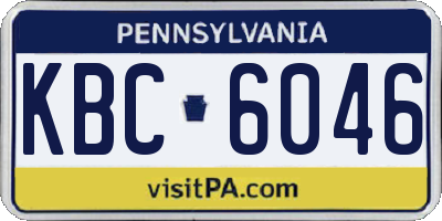 PA license plate KBC6046