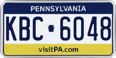 PA license plate KBC6048